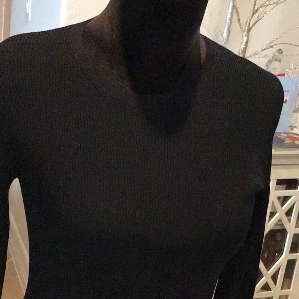 Theory Wooster Crepe Knit Basic Crew, Black, Size… - image 2